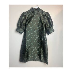 Anthropologie Sen Camo Puff Sleeve Mini Dress Sz. XS